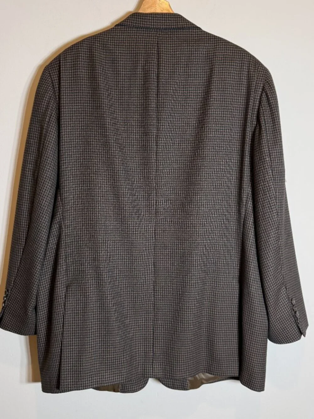 Hart Schaffner Marx Plaid Wool Sport Coat Dinner Jacket Blazer Men's 48R Brown
